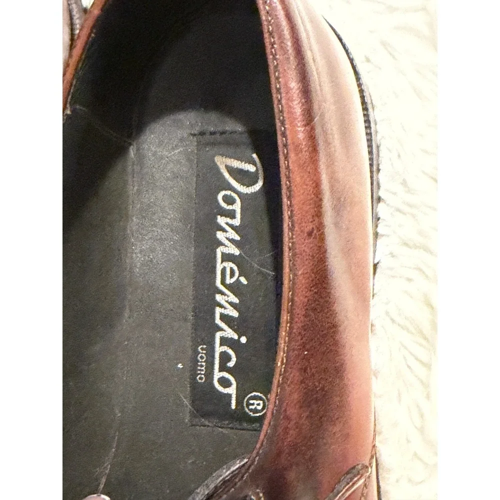 Domenico Uomo Double Monk Strap Shoes Mens  42 Brown Good Leather Dress Buckle